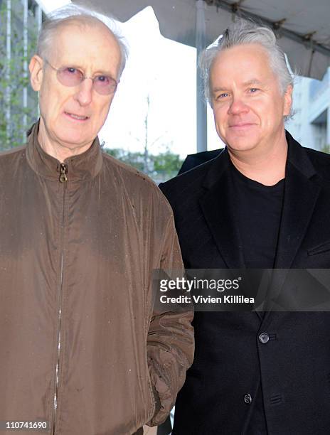 Actors James Cromwell and Tim Robbins attend the Downtown Los Angeles Rally In Opposition Of HR1 With Mayor Antonio Villaraigosa at Edward Roybal...