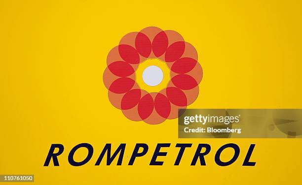 The logo of Rompetrol sits on display at a gas station in Bucharest, Romania, on Thursday, March 24, 2011. Romania is unlikely to accept an offer by...