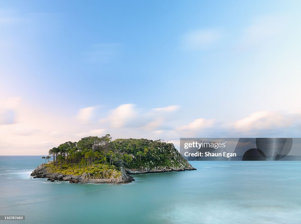 Spain, Basque, Lekeitio, San Nicolas island.