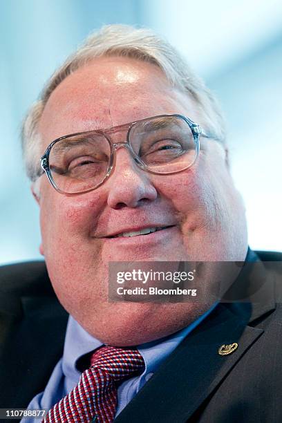 Howard Buffett, president of the Howard G. Buffett Foundation and son of billionaire Warren Buffett, laughs at the International Women of Media...