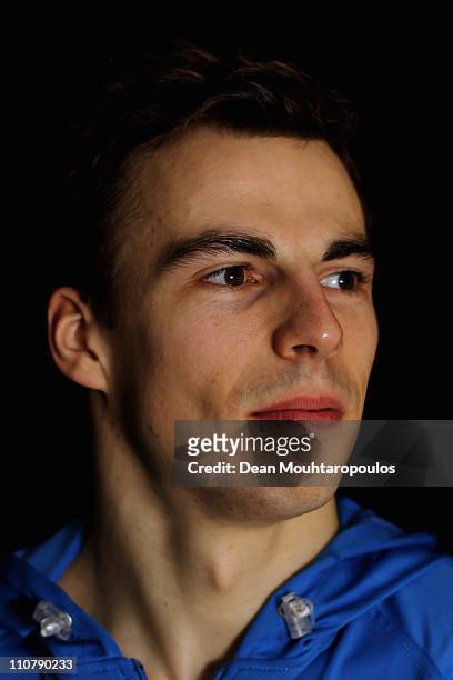 Nick Matthew of England poses prior to his Semi Final match against Gregory Gaultier of France at the ISS Canary Wharf Squash Classic at East Winter...