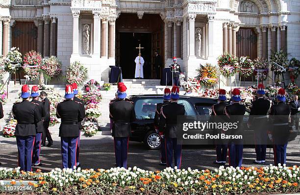 Princess Melanie-Antoinette Funeral at Cathedrale Notre-Dame-Immaculee de Monaco on March 24, 2011 in Monaco, Monaco.