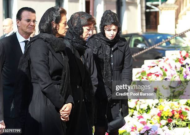 Christian de Massy, Princess Caroline of Hanover, Princess Stephanie of Monaco and Melanie-Antoinette de Massy attend Princess Melanie-Antoinette...