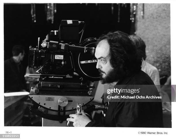 Director Stanley Kubrick on the set of the Warner Bros movie 'The Shining' in 1980 at Elstree Studios in Borehamwood, Hertfordshire, England.