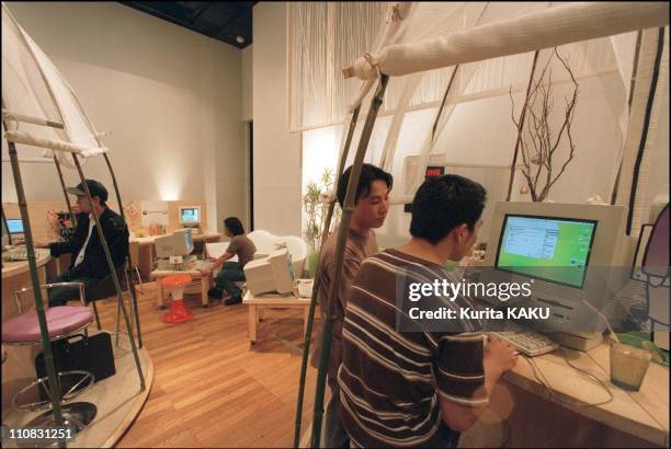 Internet Cafe In Tokyo, Japan On July 01, 1995 - Internet cafe in Tokyo.