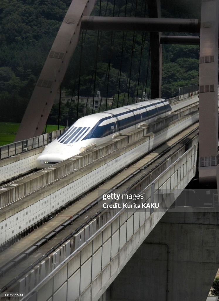 Maglev Train Runs At 581Km/H In Yamanashi, Japan On August 08, 2001.