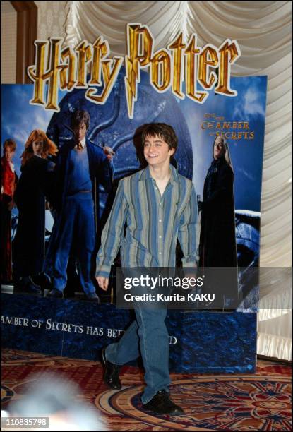 Daniel Radcliffe At The Press Conference To Promote "Harry Potter And The Chamber Of Secrets" At Imperial Hotel In Tokyo, Japan On December 16, 2002...