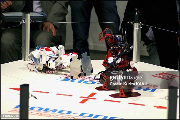 International Robot Exhibition In Tokyo, Japan On November 22, 2003 Robo-One biped robot entertainment - Fighting robot contest in Tokyo.