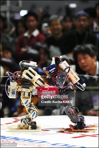 Robo-One Grand Prix, A Combat Competition Among Biped Robots, Is Held At The 2003 International Roboto Exhibition In Tokyo, Japan On November 22,...