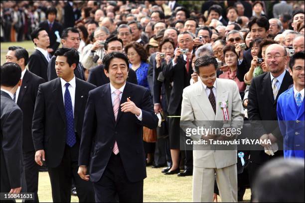 Japan'S Prime Minister Junichiro Koizumi Attends A Cherry Blossom Viewing Party In Tokyo, Japan On April 15, 2006 - Japan's chief cabinet secretary...