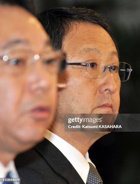 Akio Toyoda, President Of Toyota, Holds A Press Conference On Prius Recall Progress In Tokyo, Japan On February 17, 2010 - Toyota Motor Corporation...