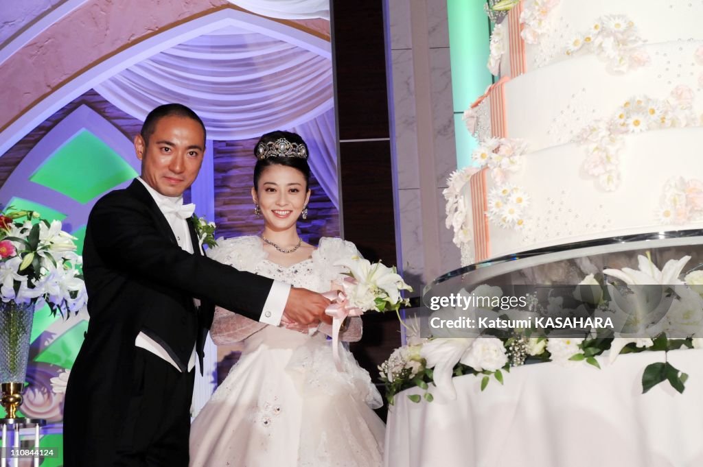 Ebizo Ichikawa And Mao Kobayashi Wedding In Tokyo, Japan On July 29, 2010.