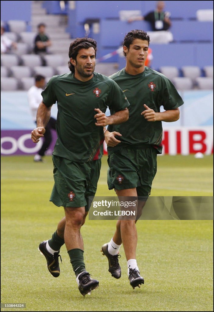 Training French And Portuguese Teams In Munchen Stadium For Fifa World Cup Germany 2006 Before Semi Final In Munich, Germany On July 04,2006.