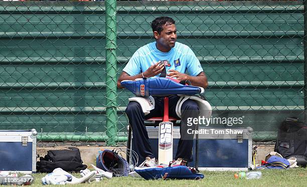 Thilan Samaraweera of Sri Lanka looks on during a Sri Lanka nets session at the R Premedasa Stadium on March 25, 2011 in Colombo, Sri Lanka.