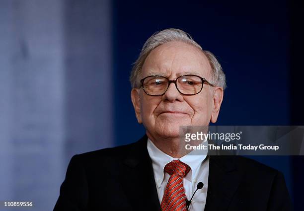 Warren Buffet, chairman and chief executive officer of Berkshire Hathaway Inc during a press conference in New Delhi, Thursday, March 24, 2011....