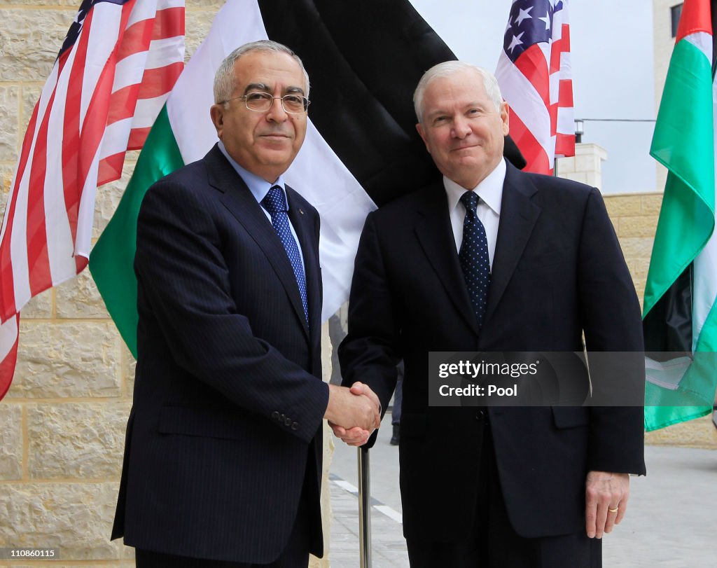 US Defense Secretary Robert Gates Meets With Palestinian Prime Minister Salam Fayyad