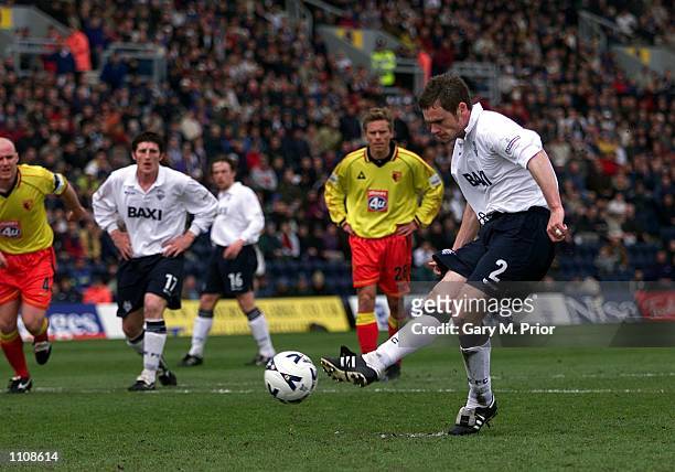 Graham Alexander of Preston North End scores Preston's first goal from the penalty spot during the Nationwide First Division match between Preston...
