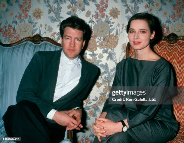 Director David Lynch and Isabella Rossellini attend ShoWest Convention on February 24, 1988 at Bally's Hotel and Casino in Las Vegas, Nevada.