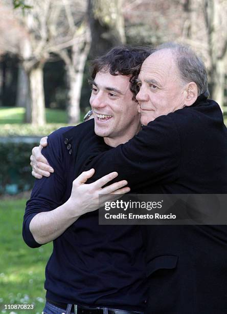 Elio Germano and Buno Ganz attend the "La Fine E' Il Mio Inizio" photocall at Casa Del Cinema on March 25, 2011 in Rome, Italy.