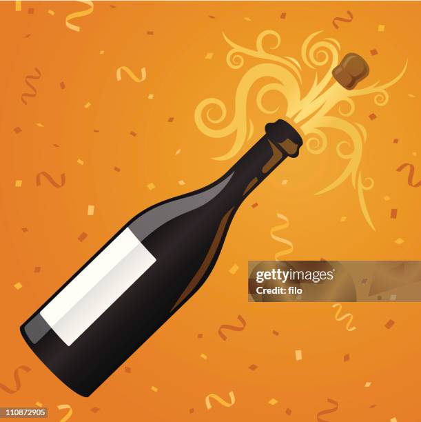 champagne party - champagne cork stock illustrations