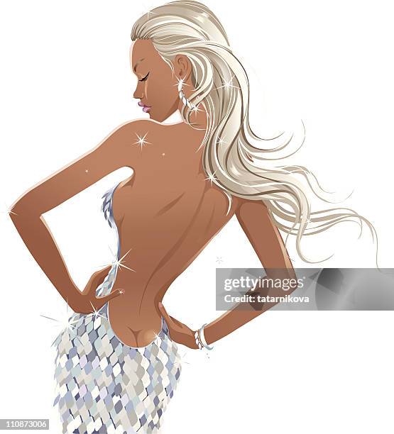 moonlight - silver sequins stock illustrations
