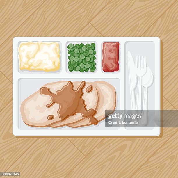 tv dinner: turkey - tv dinner stock illustrations