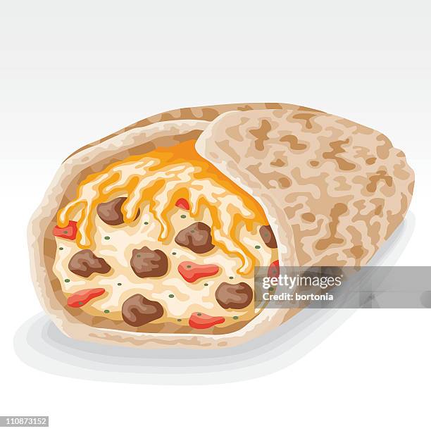 breakfast burrito - breakfast burrito stock illustrations