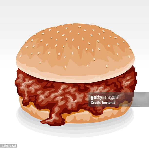 ilustrações, clipart, desenhos animados e ícones de sanduíche sloppy joe - ground beef