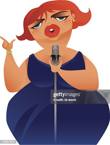 fat lady singing - opera singer stock illustrations