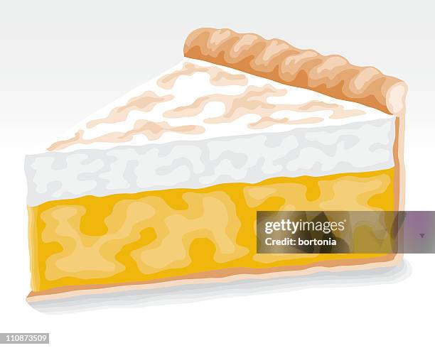 lemon meringue pie - lemon meringue pie slice stock illustrations