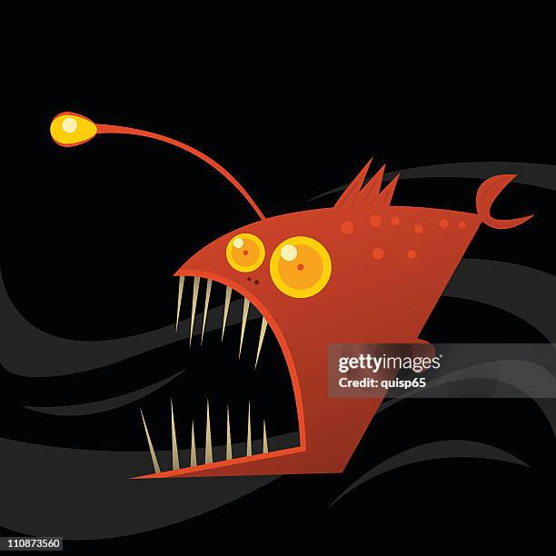 stockillustraties, clipart, cartoons en iconen met angler fish - very scary monsters