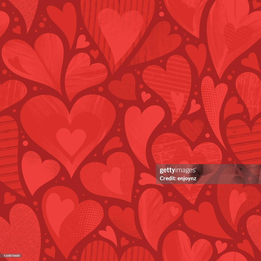 Seamless heart textured background