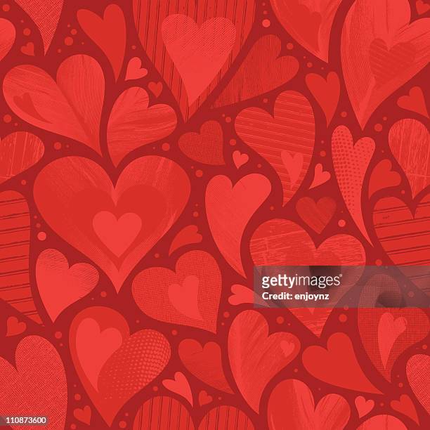 seamless heart textured background - attached stock illustrations