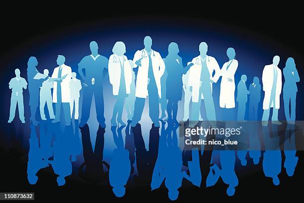 healthcare professionals - stethoscope silhouette stock illustrations