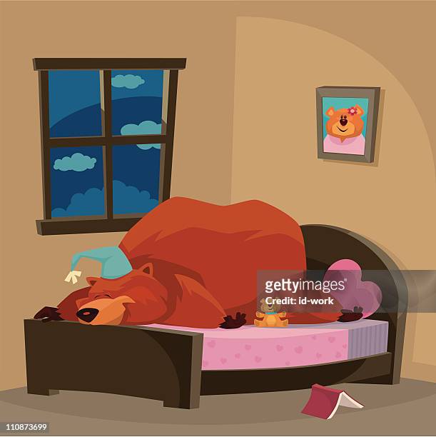 ilustrações, clipart, desenhos animados e ícones de fique para dormir - hibernation