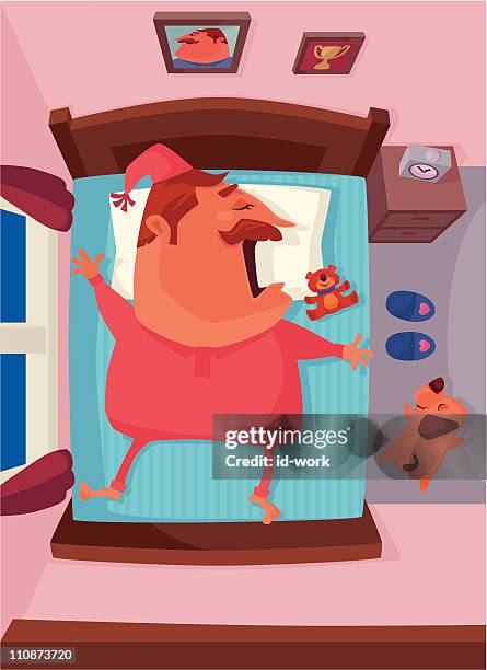 sleeper - overweight dog stock illustrations