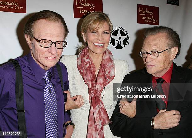 Shawn King and Larry King attend the hollywood Arts Council's 25th Annual Charlie Awards Luncheon at The Roosevelt Hotel on March 25, 2011 in...