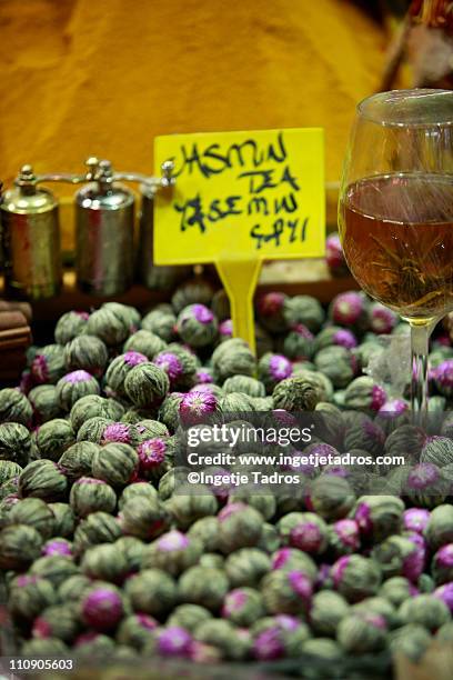 fresh jasmine tea for sale. - istanbul tea stock pictures, royalty-free photos & images