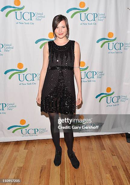 Event host, actress Jill Flint attends the 2011 Great Gatsby Gambling Gala benefitting United Cerebral Palsy of New York City at Fino Ristorante...