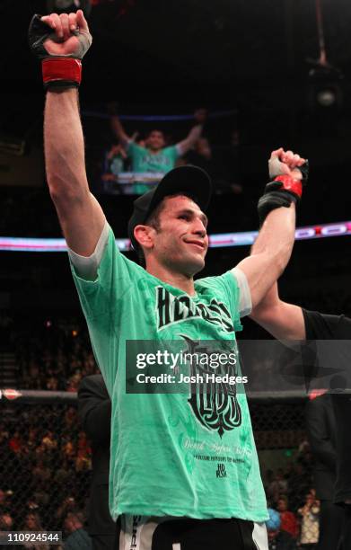 Amir Sadollah is victorious over DaMarques Johnson at the UFC Fight Night 24 event at Key Arena on March 26, 2011 in Seattle, Washington.