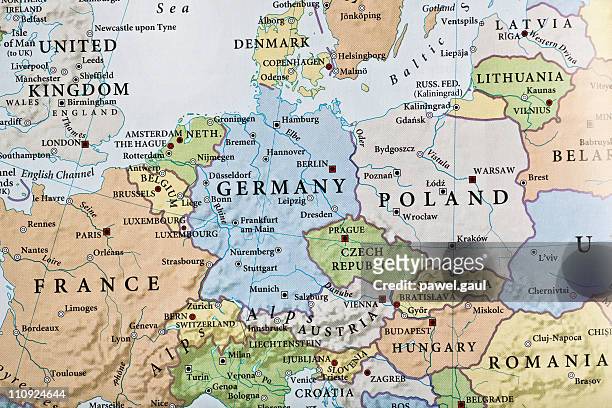 europa mapa - germany denmark imagens e fotografias de stock