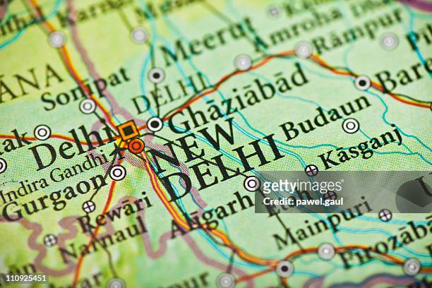 new delhi, india - delhi map stock pictures, royalty-free photos & images