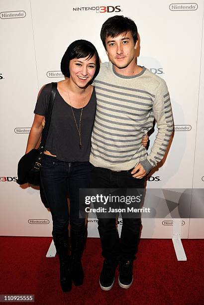 Actors Zelda Williams and Alex Frost attends Nintendo 3DS exclusive launch event at Siren Studios on March 26, 2011 in Hollywood, California.