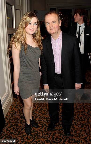 Emily Hislop and her dad Ian Hislop arrives at the Jameson Film Awards, at Grosvenor House, on March 27, 2011 in London, England.