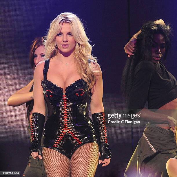 Singer Britney Spears performs during "Good Morning America's" Exclusive Britney Spears taping at Bill Graham Civic Auditorium on March 27, 2011 in...
