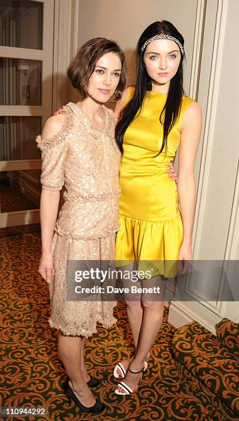 Keira Knightley and Lily Cole arrive at the Jameson Empire Awards at Grosvenor House on March 27, 2011 in London, England.