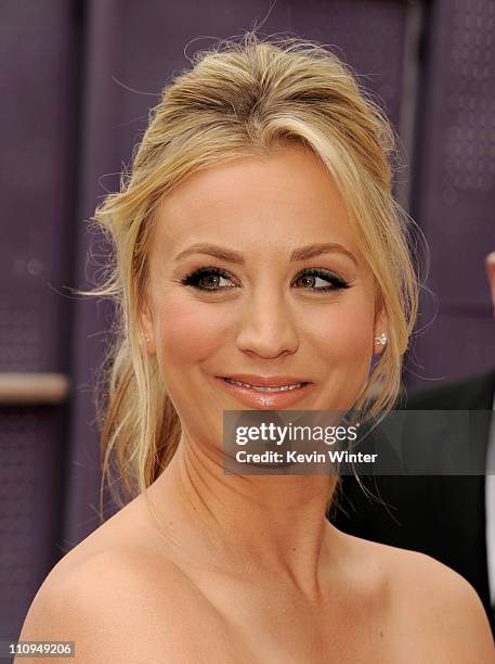 Actress Kaley Cuoco arrives at the premiere of Universal Pictures and Illumination Entertainment's "HOP" at CityWalk on March 27, 2011 in Universal...