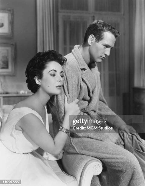 Elizabeth Taylor and Paul Newman star in the MGM film, 'Cat On A Hot Tin Roof', 1958.