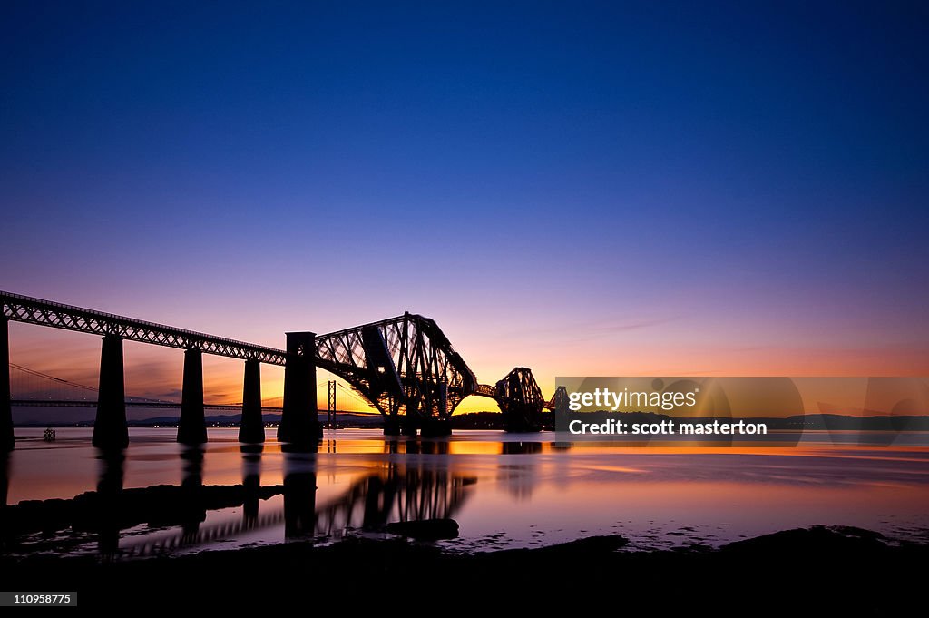 Forth Bridge Sunset, Scotland, UK.