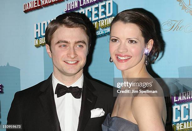 Actors Daniel Radcliffe and Rose Hemingway attend the after party for the Broadway opening night of "How To Succeed In Business Without Really...